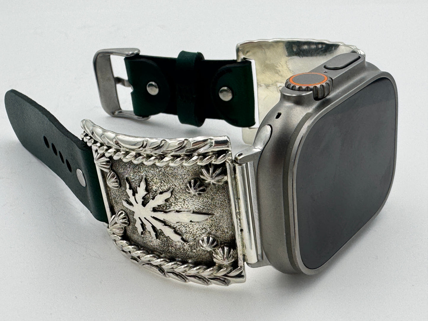 Ronnie Spencer 42/44/45/46/49mm Sterling Silver Cannabis Leaf Ultra #174