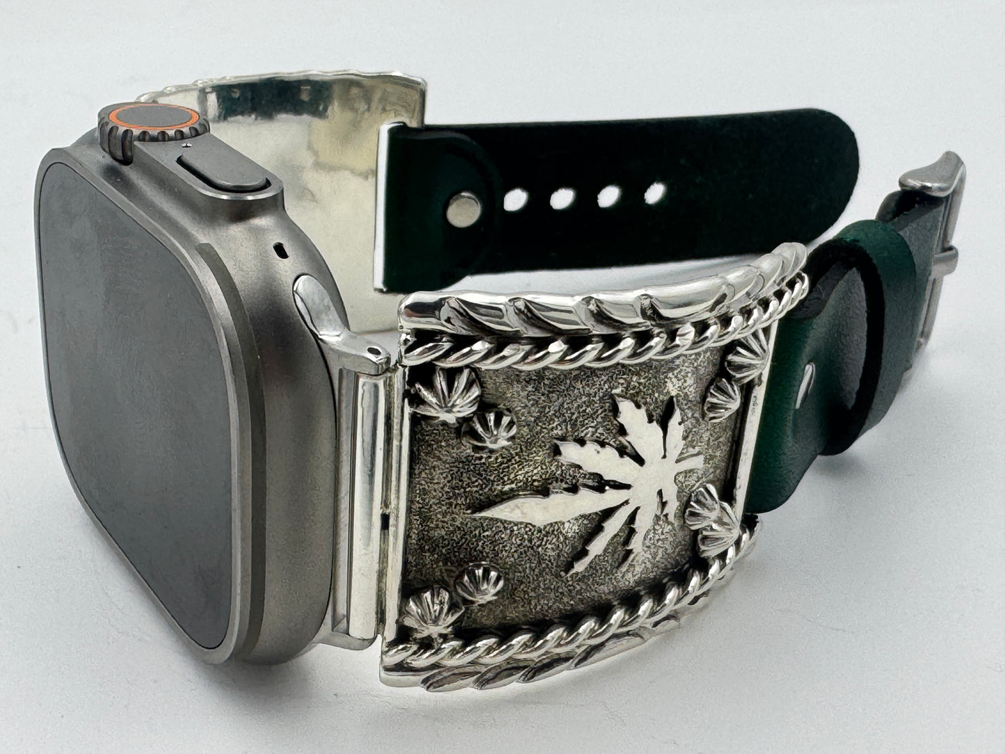 Ronnie Spencer 42/44/45/46/49mm Sterling Silver Cannabis Leaf Ultra #174