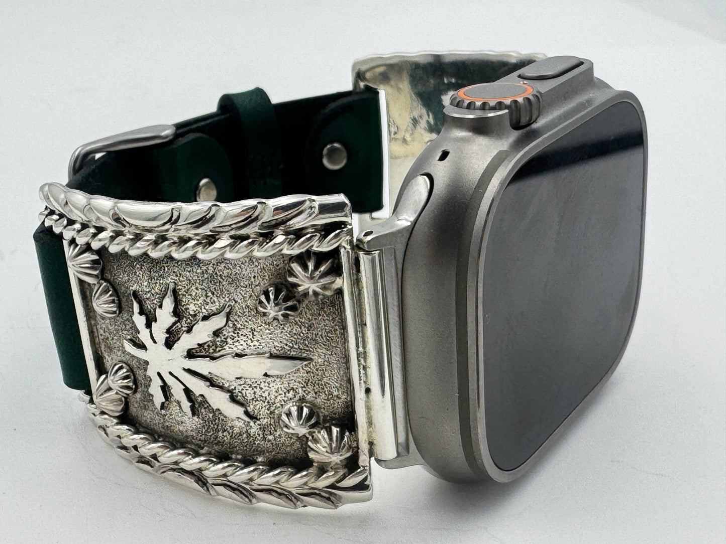 Ronnie Spencer 42/44/45/46/49mm Sterling Silver Cannabis Leaf Ultra #174
