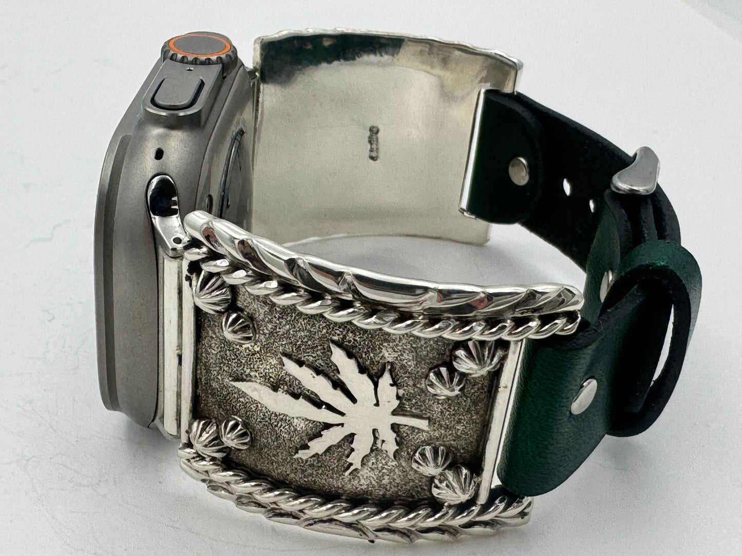Ronnie Spencer 42/44/45/46/49mm Sterling Silver Cannabis Leaf Ultra #174