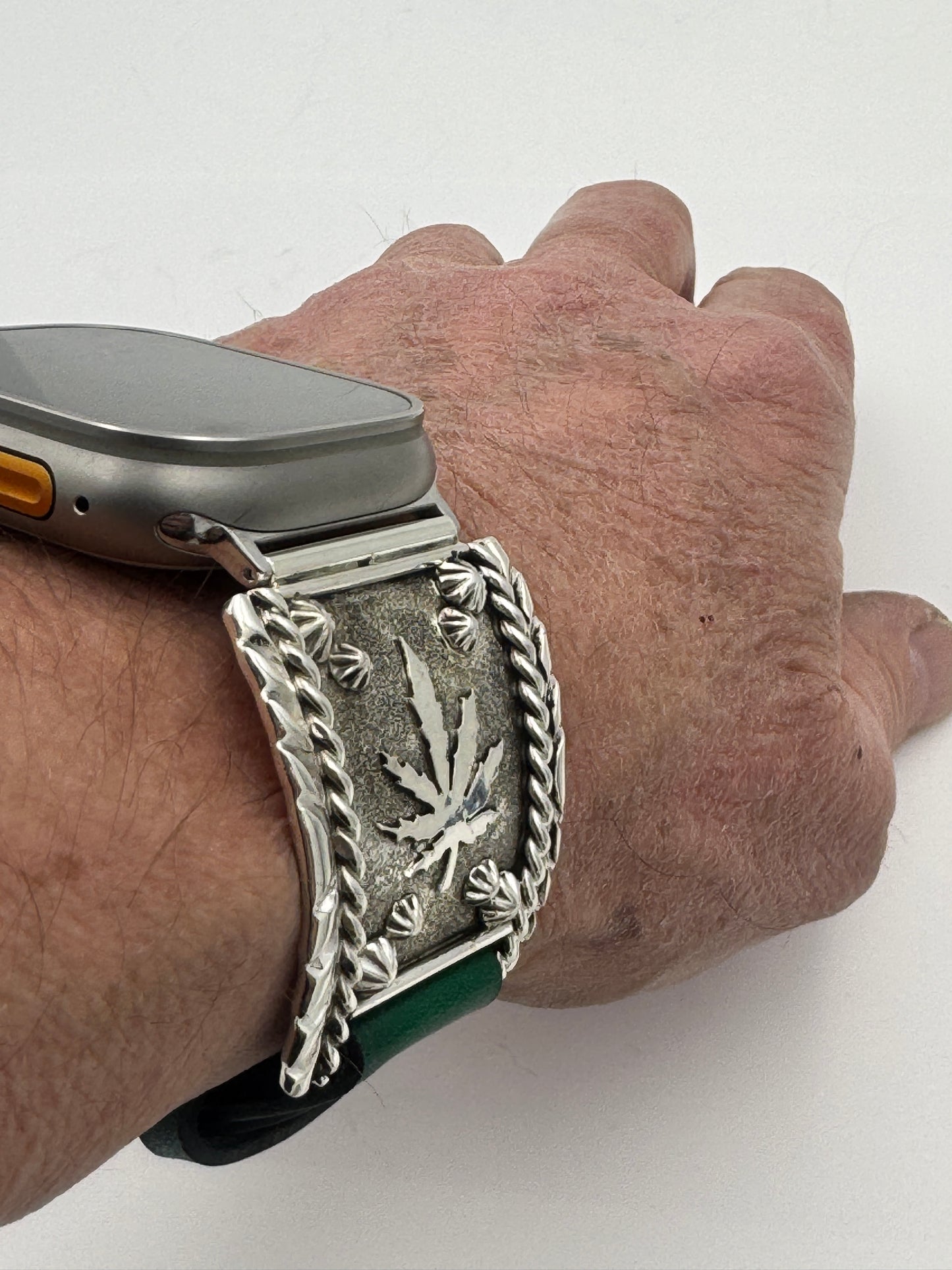 Ronnie Spencer 42/44/45/46/49mm Sterling Silver Cannabis Leaf Ultra #174