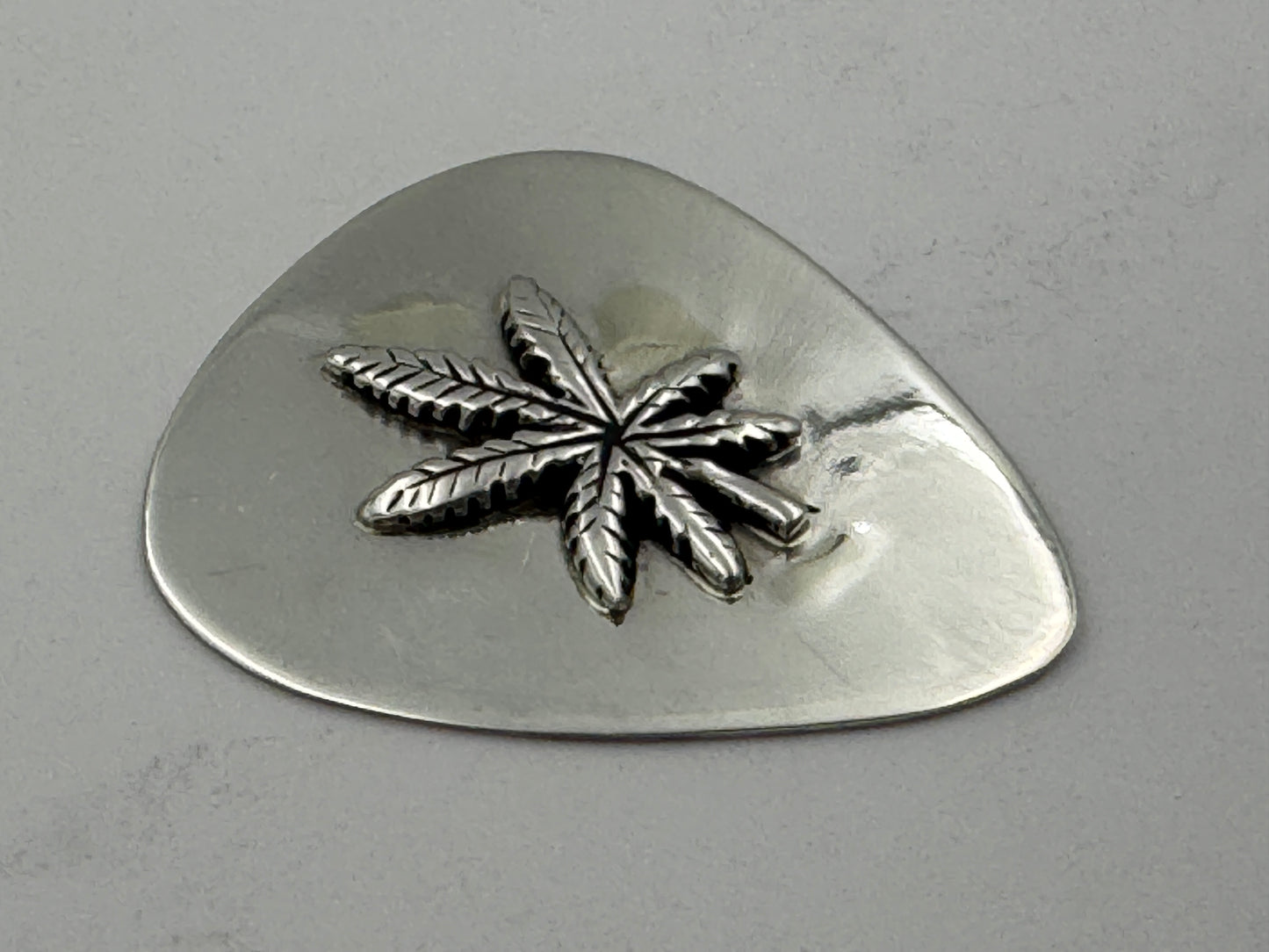 Ronnie Spencer Sterling Silver Cannabis Leaf Guitar Pick #5