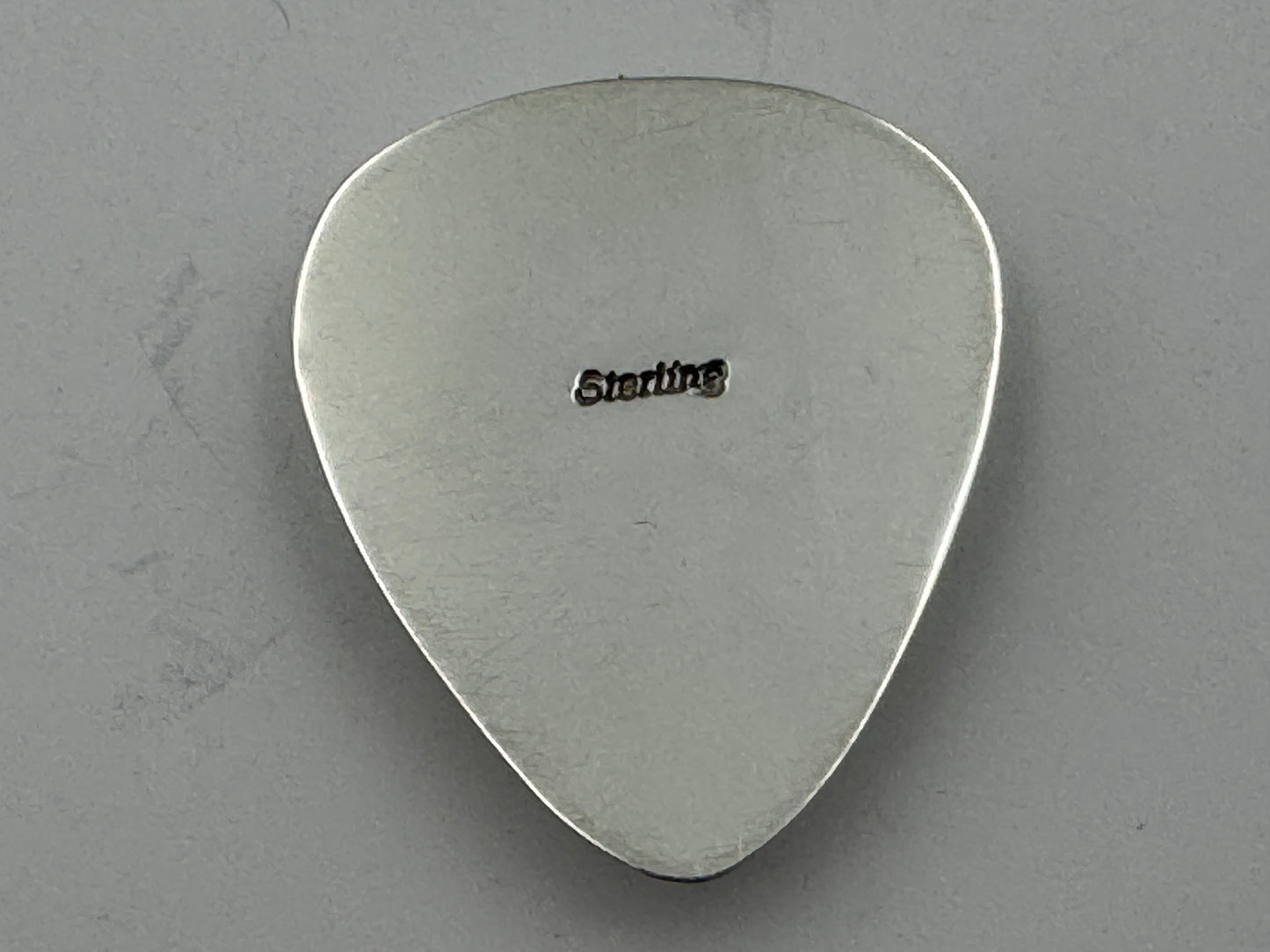 Ronnie Spencer Sterling Silver and Turquoise Guitar Pick #3