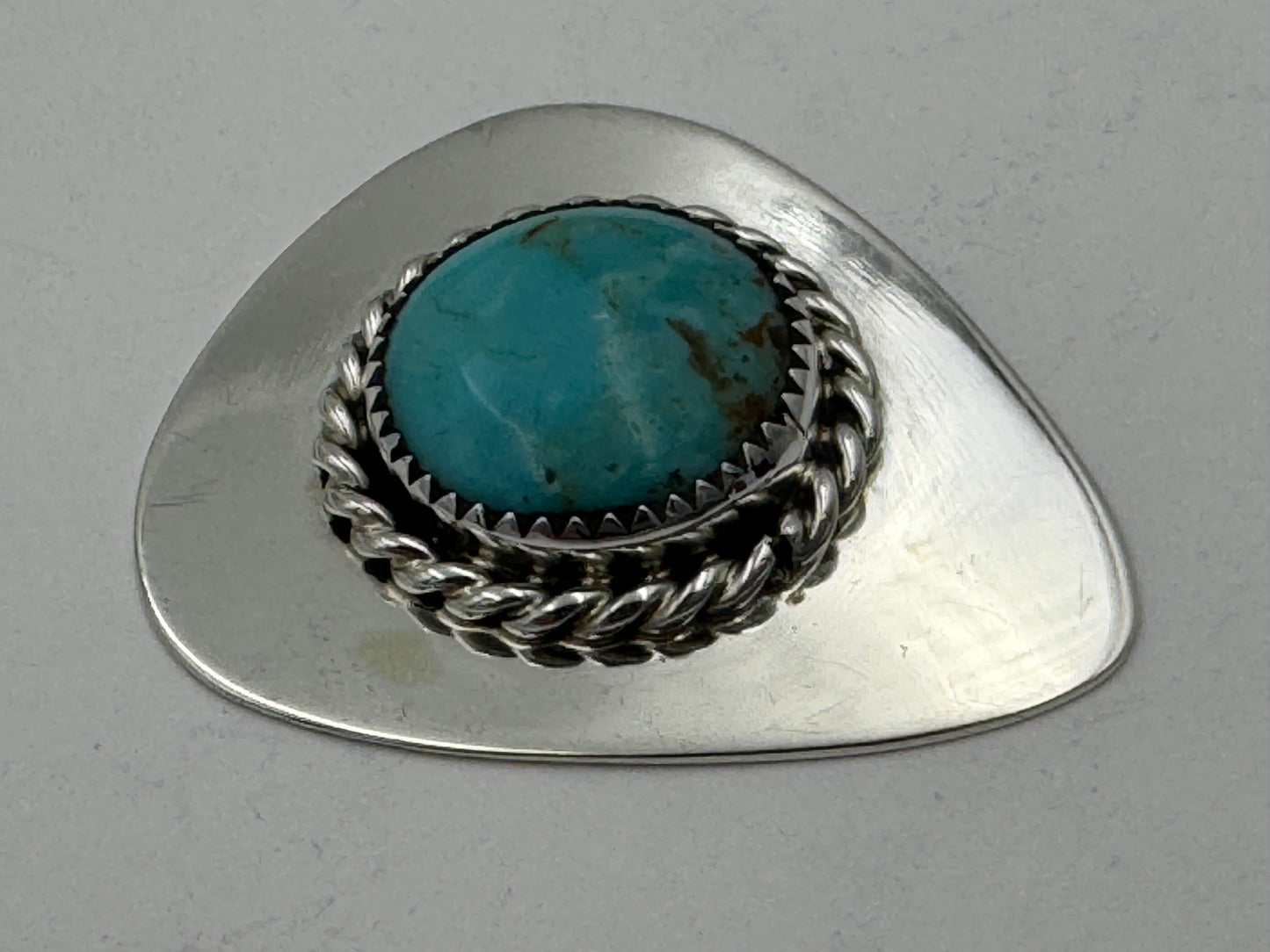 Ronnie Spencer Sterling Silver and Turquoise Guitar Pick #3