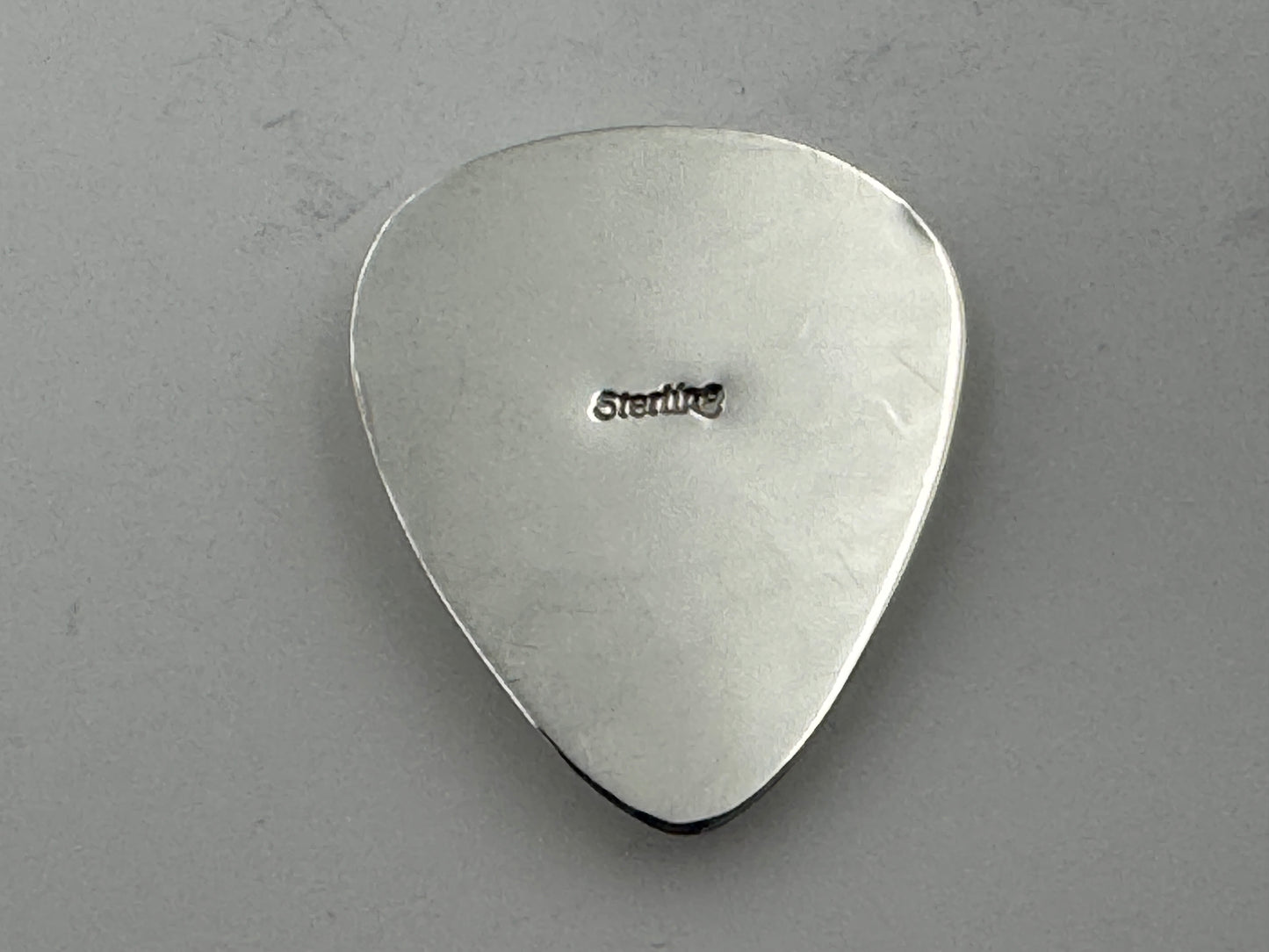 Ronnie Spencer Sterling Silver and Turquoise Guitar Pick #6