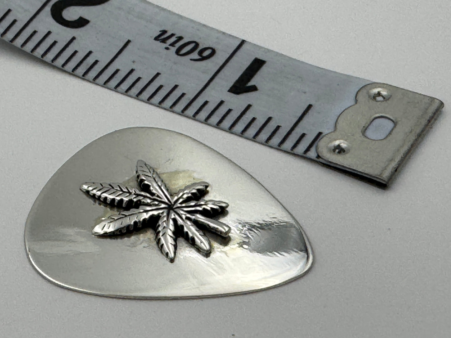 Ronnie Spencer Sterling Silver Cannabis Leaf Guitar Pick #7