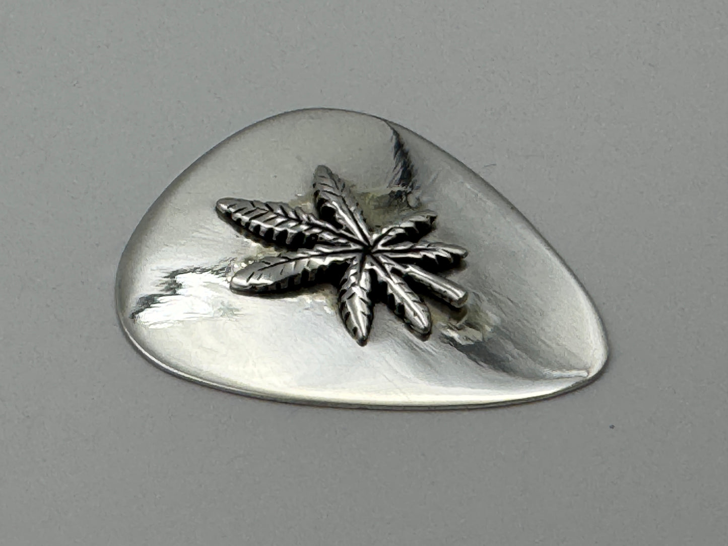 Ronnie Spencer Sterling Silver Cannabis Leaf Guitar Pick #7