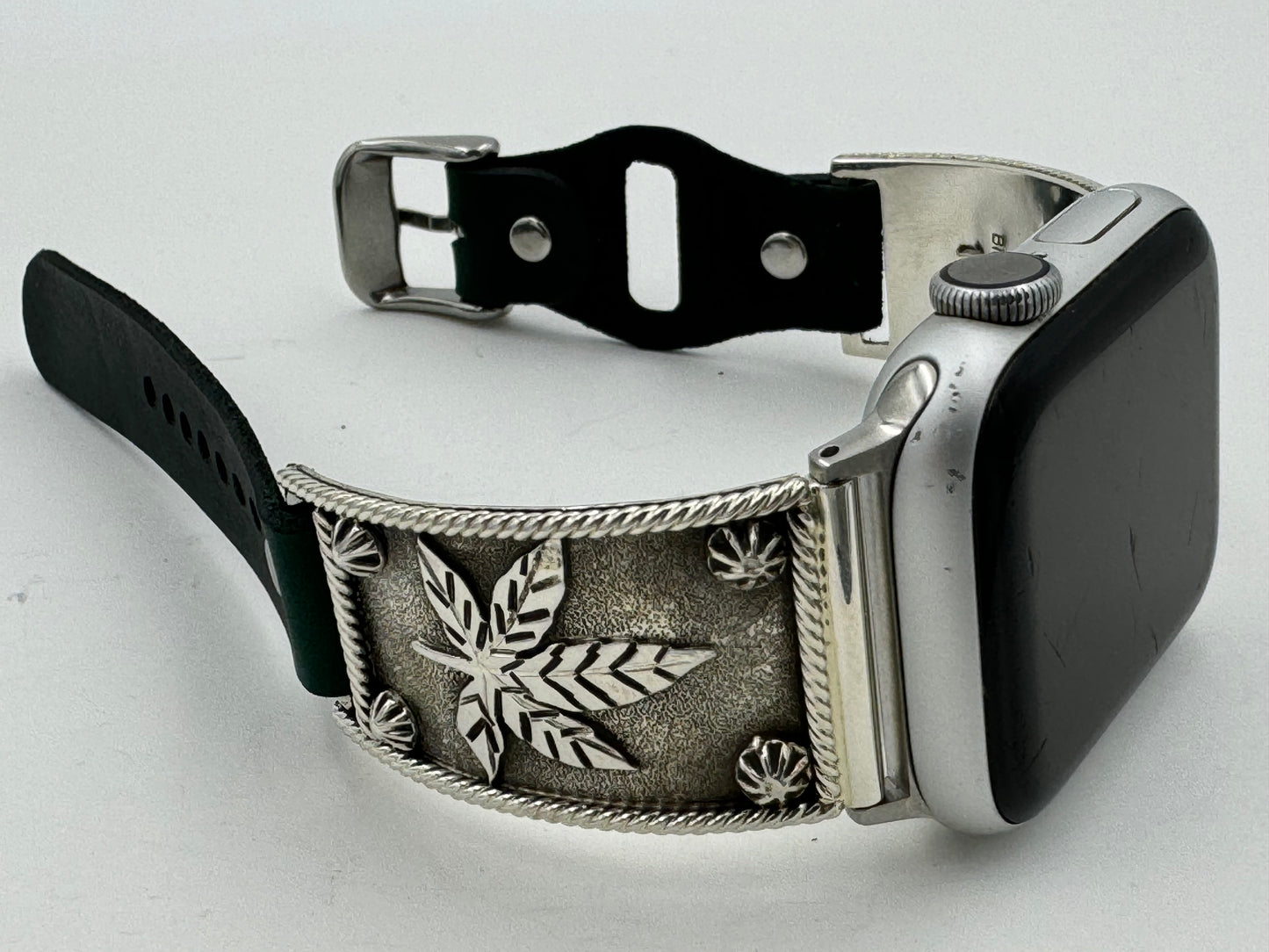 Ronnie Spencer 38/40/41mm Unisex Sterling Silver Cannabis Leaf #160