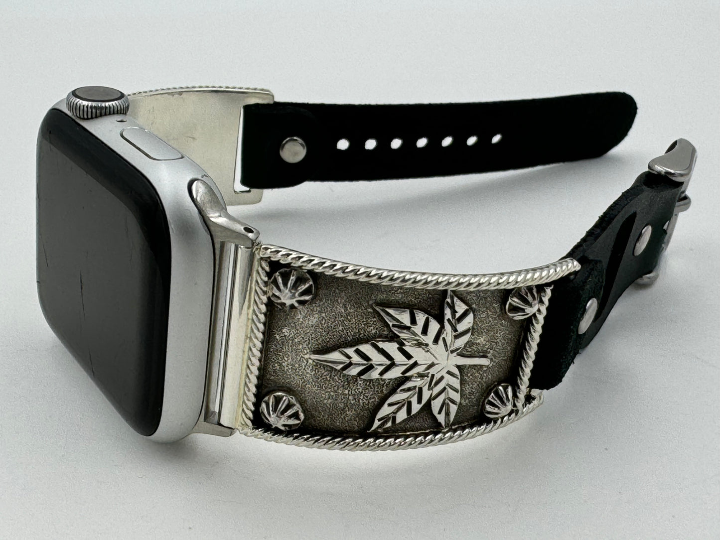 Ronnie Spencer 38/40/41mm Unisex Sterling Silver Cannabis Leaf #160