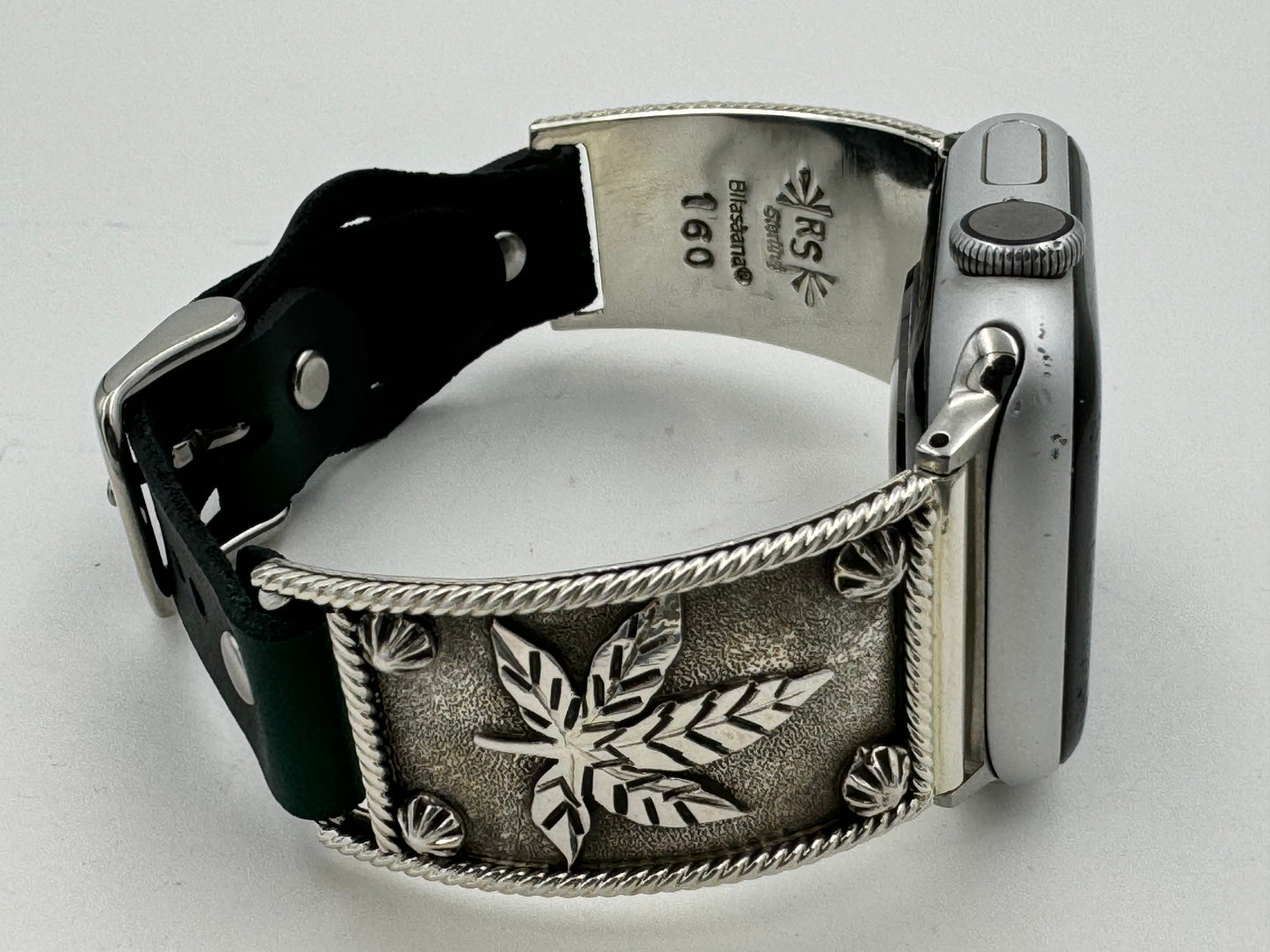 Ronnie Spencer 38/40/41mm Unisex Sterling Silver Cannabis Leaf #160