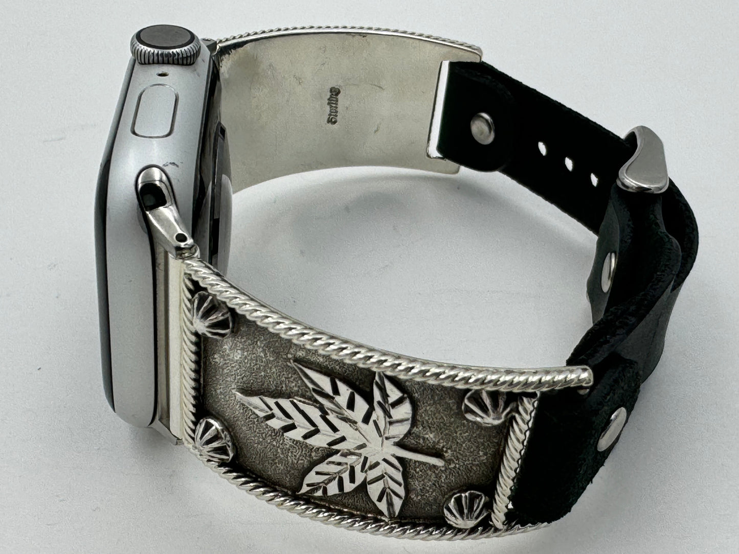 Ronnie Spencer 38/40/41mm Unisex Sterling Silver Cannabis Leaf #160