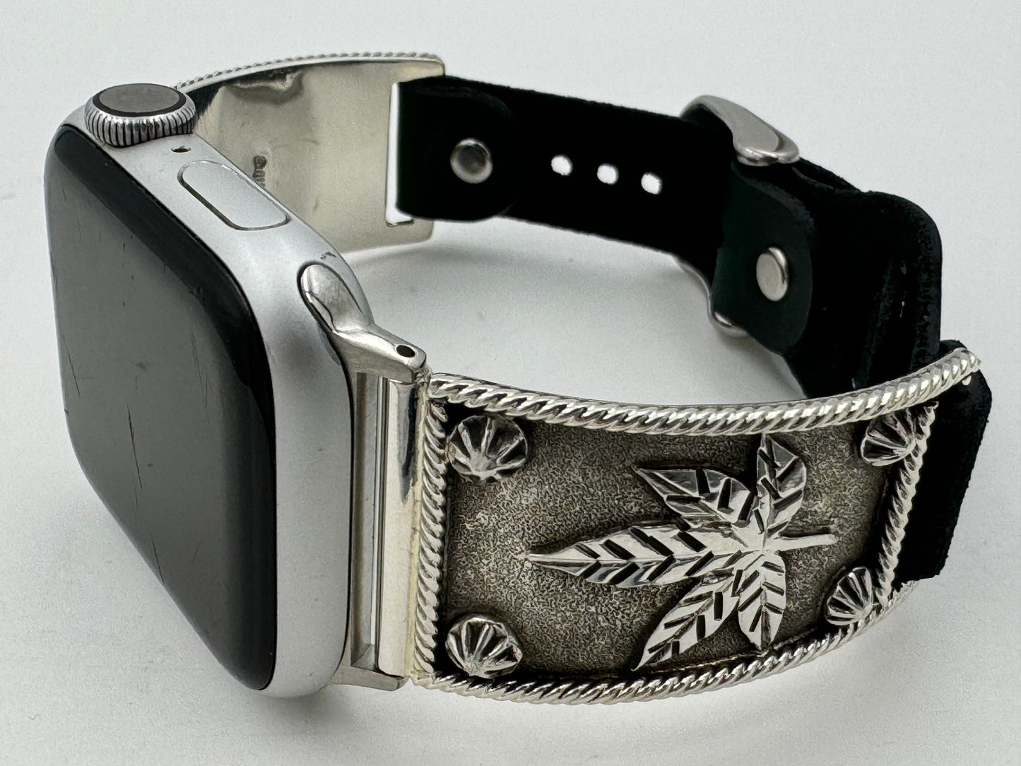 Ronnie Spencer 38/40/41mm Unisex Sterling Silver Cannabis Leaf #160