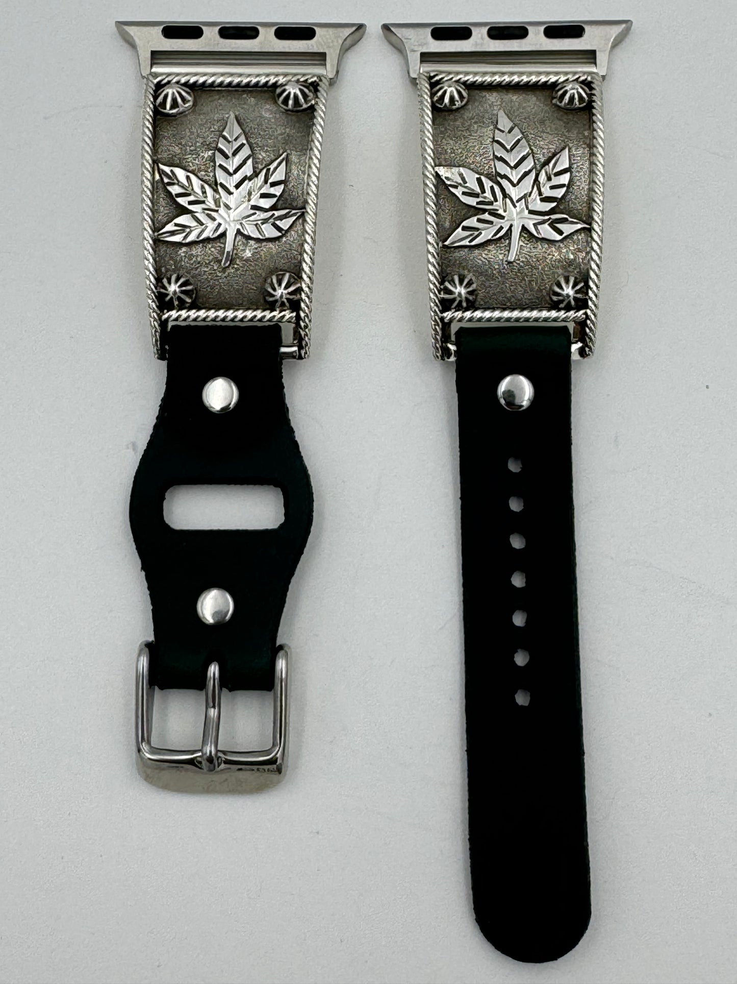 Ronnie Spencer 38/40/41mm Unisex Sterling Silver Cannabis Leaf #160