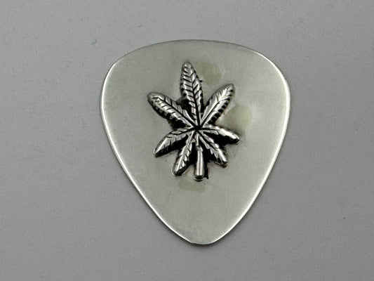 Ronnie Spencer Sterling Silver Cannabis Leaf Guitar Pick #5