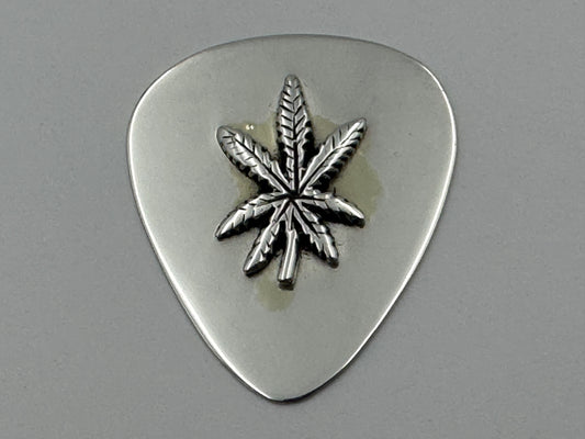 Ronnie Spencer Sterling Silver Cannabis Leaf Guitar Pick #7